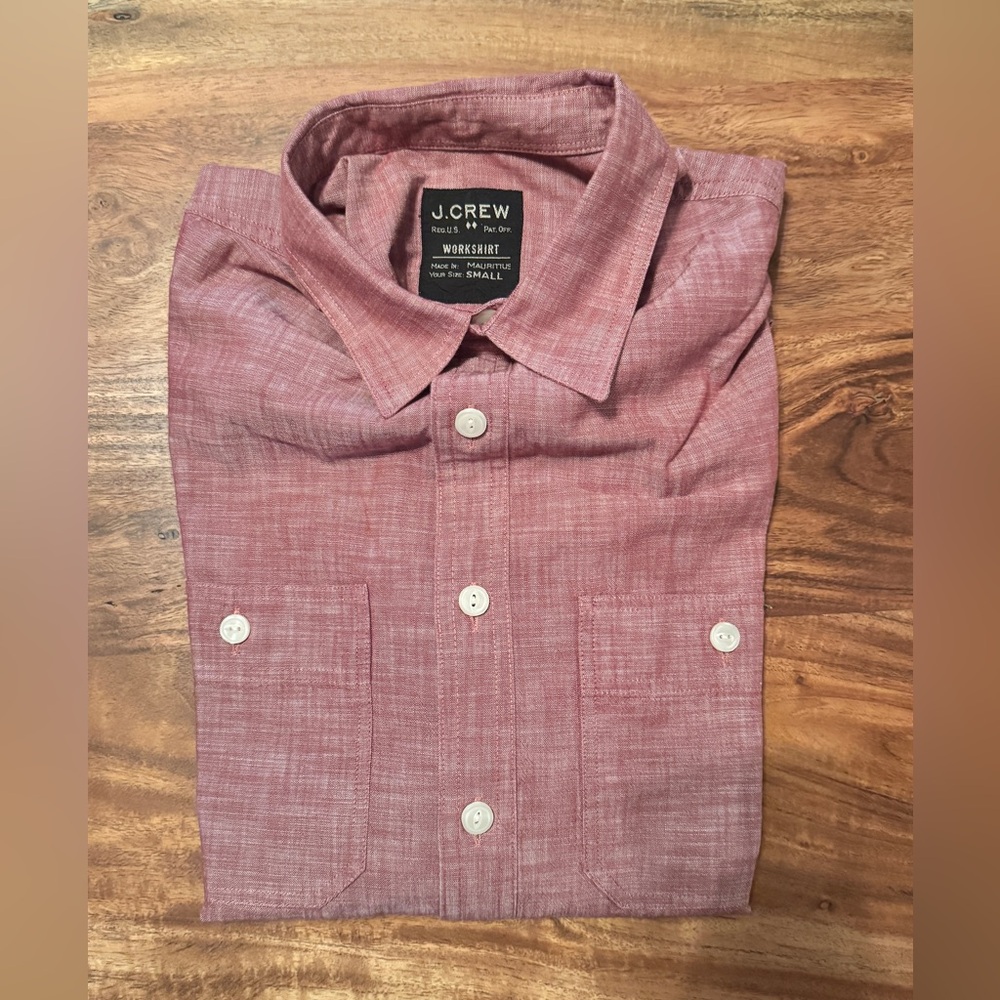 J. Crew Men's Red Long Sleeve Shirt